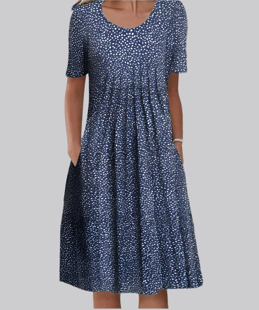 Luisa | Plus Size Midi Kleid Blumenmuster V-Ausschnitt