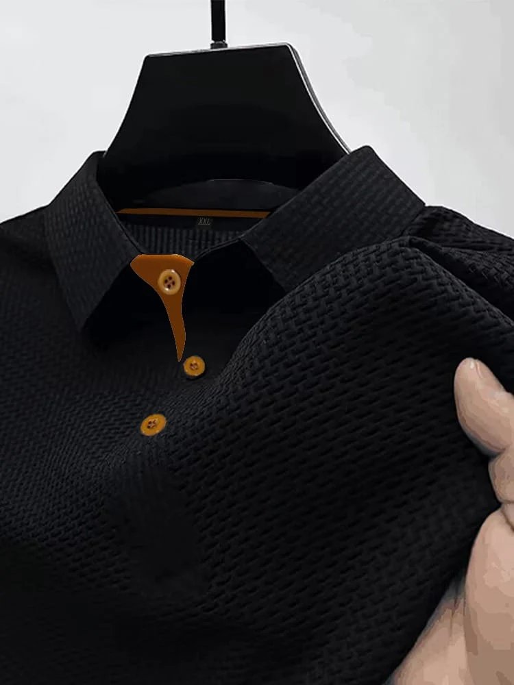 Hugo | Polokragen T-Shirt aus elastischem Flechtenetz für ultimativen Tragekomfort