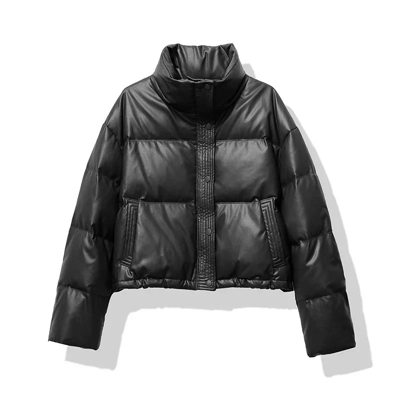 Pufferjacke Damen Oversized mit Stehkragen