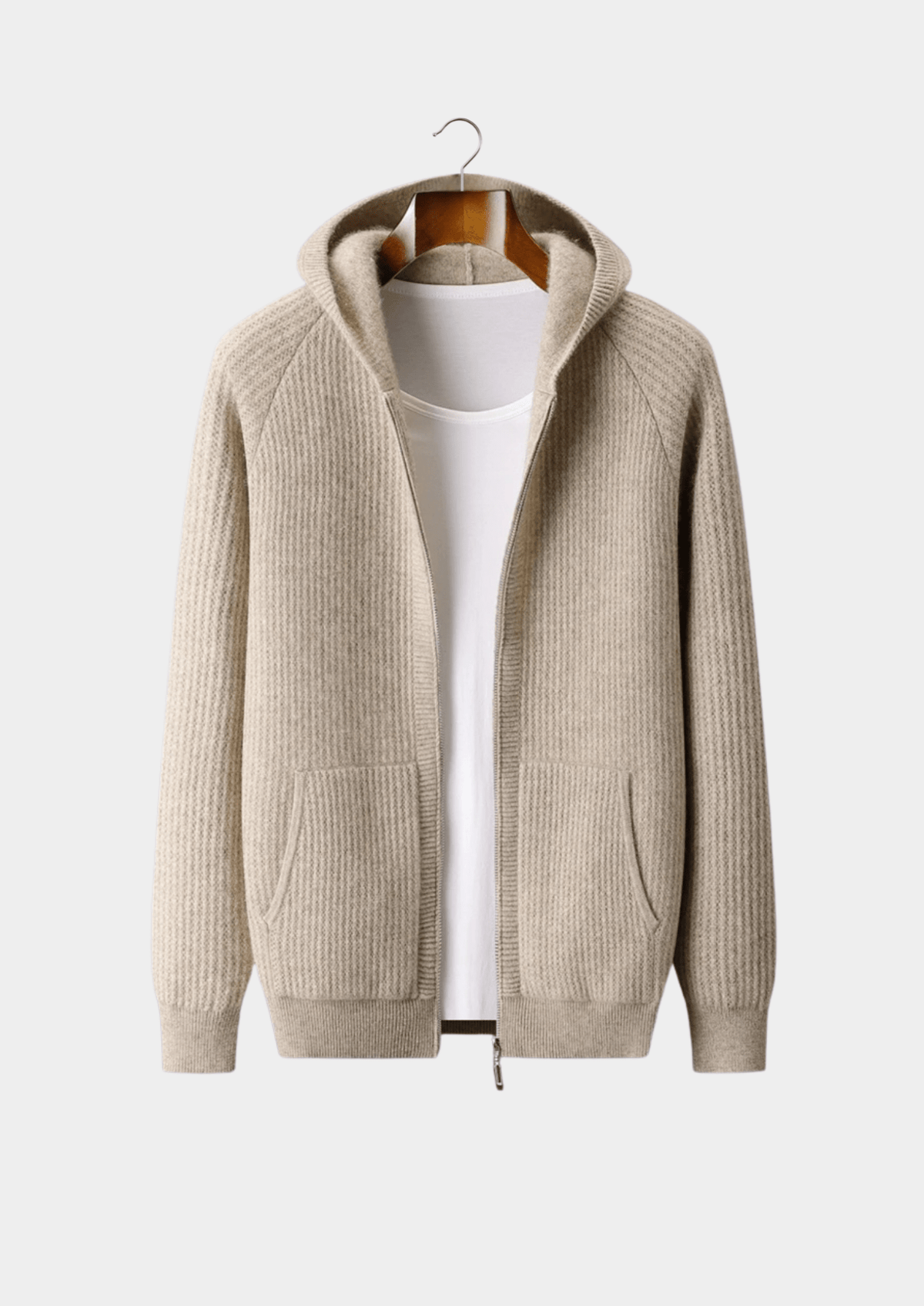 Merino Zip-Hoodie aus extra feiner Merinowolle
