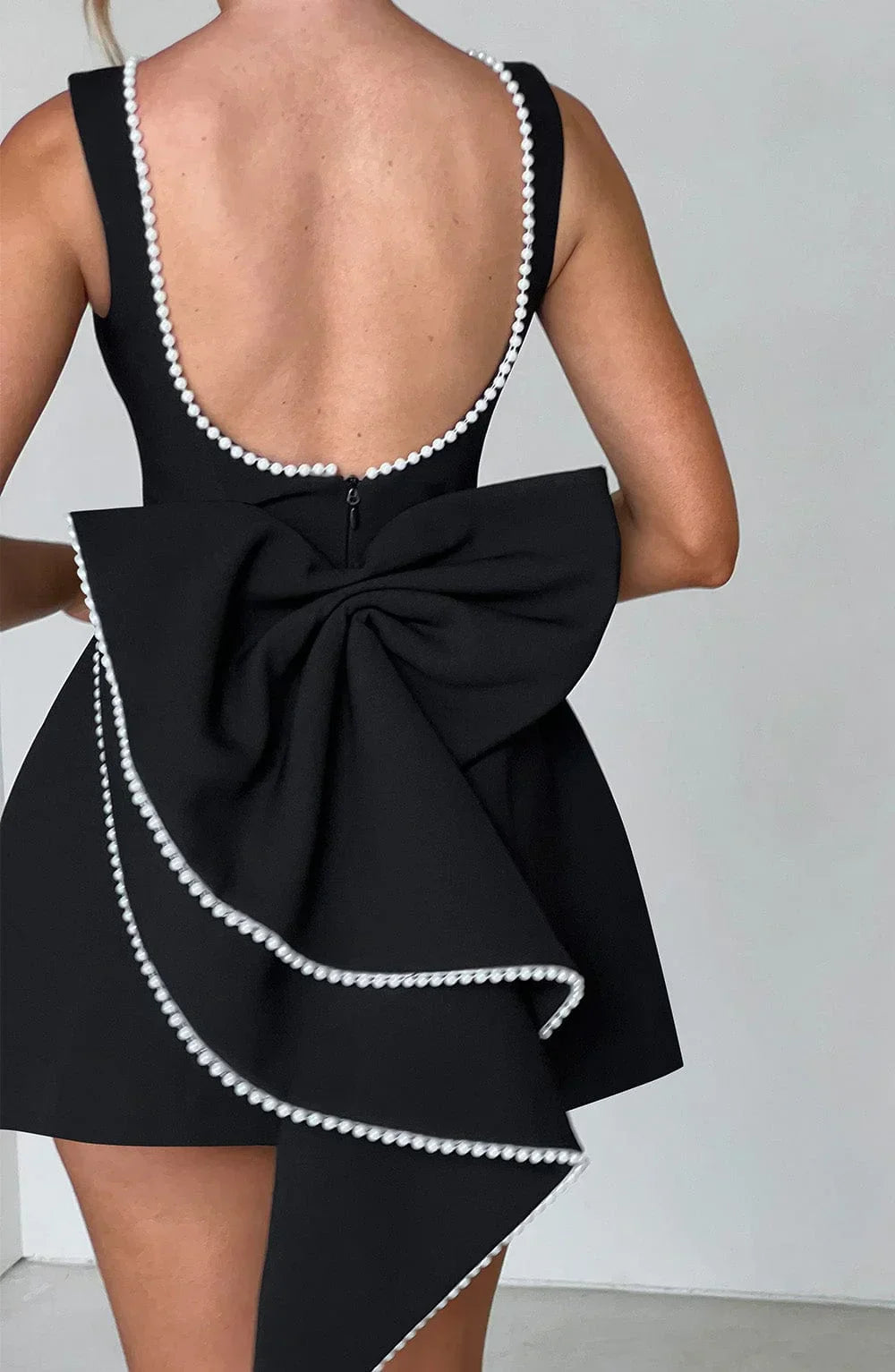 Sabrina | Damen Rosa Ärmelloses A-Linien Minikleid Perlenbesatz – Mini Perlen 2026