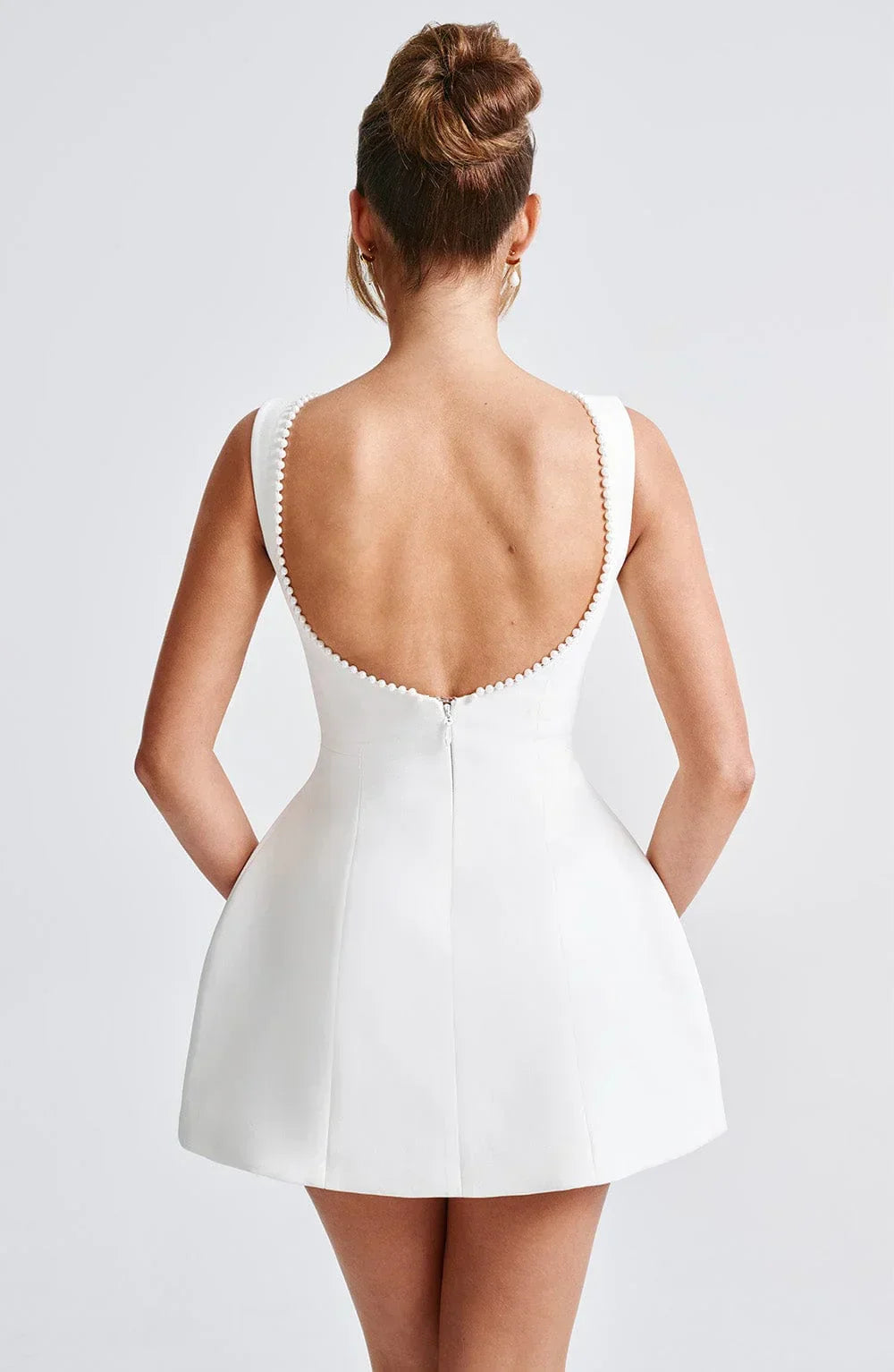 Sabrina | Damen Rosa Ärmelloses A-Linien Minikleid Perlenbesatz – Mini Perlen 2026