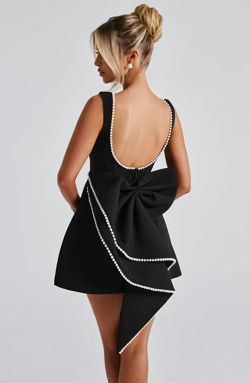 Sabrina | Damen Rosa Ärmelloses A-Linien Minikleid Perlenbesatz – Mini Perlen 2026
