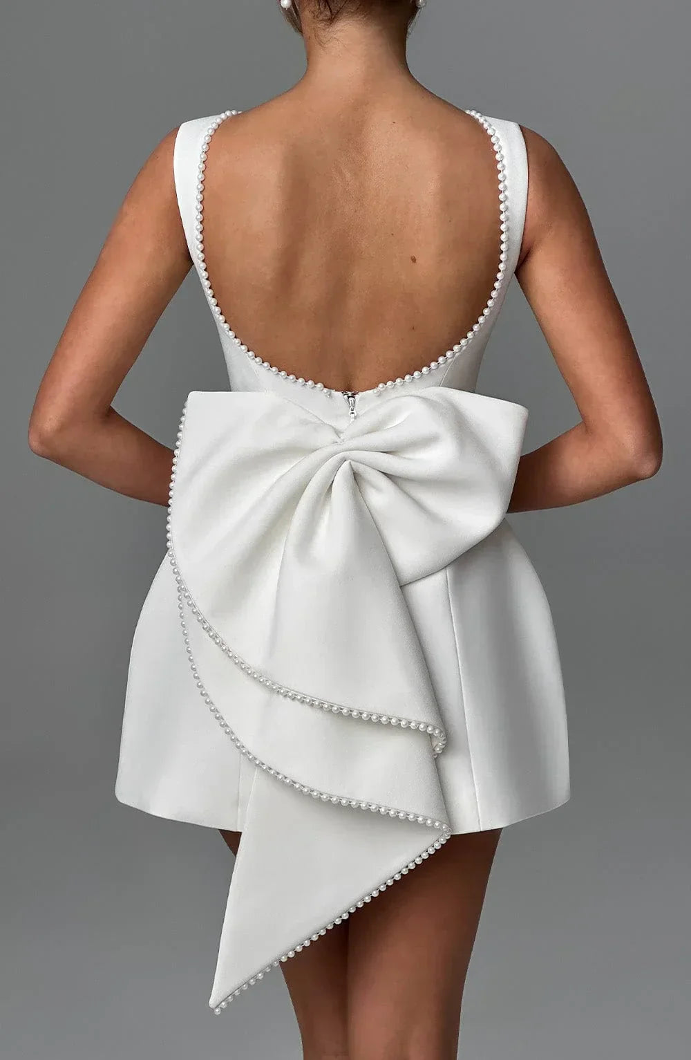 Sabrina | Damen Rosa Ärmelloses A-Linien Minikleid Perlenbesatz – Mini Perlen 2026
