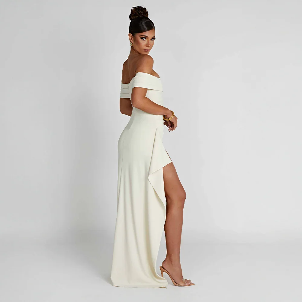 Agnes | Damen Maxikleid Schulterfreis Seitenschlitz – Off-Shoulder Maxi Schlitz 2026