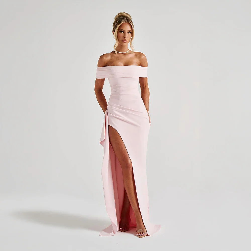 Agnes | Damen Maxikleid Schulterfreis Seitenschlitz – Off-Shoulder Maxi Schlitz 2026