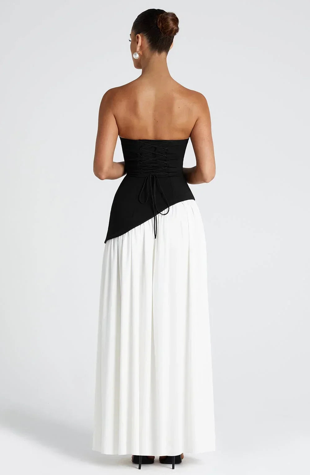 Nathalie | Damen Maxikleid Korsettstil Schaldetail Hoher Schlitz – Korsett Maxi 2026