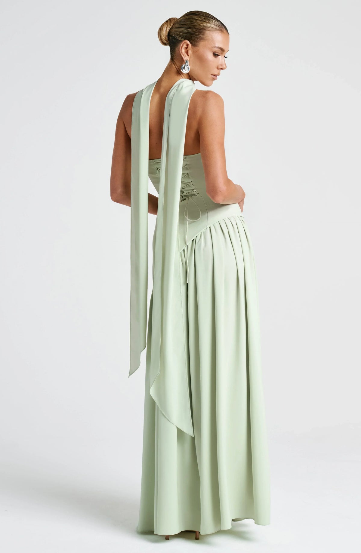 Nathalie | Damen Maxikleid Korsettstil Schaldetail Hoher Schlitz – Korsett Maxi 2026