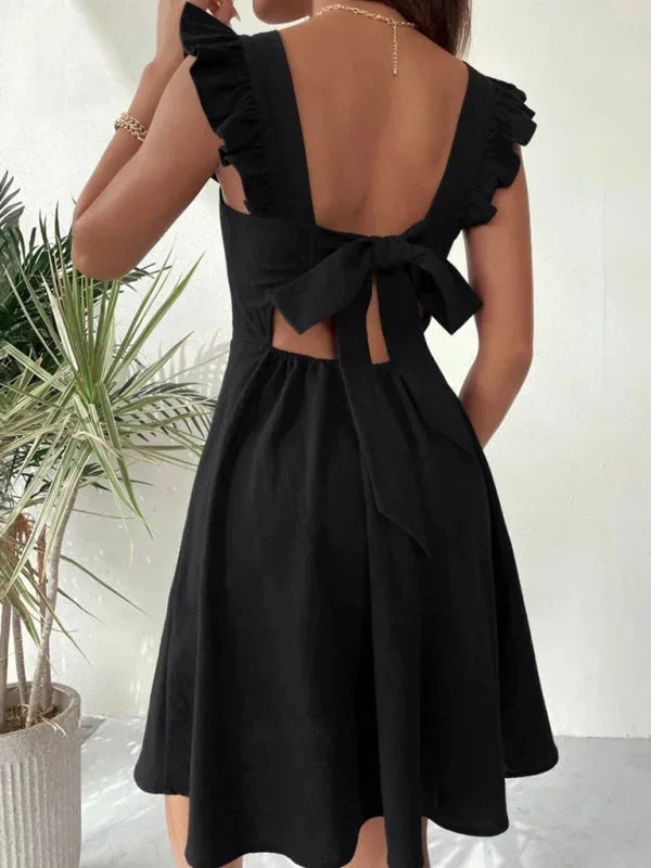 Lena | Damen Kurzes Ausgestelltes Kleid Rüschenärmel – Mini Kleid Rüschen 2026