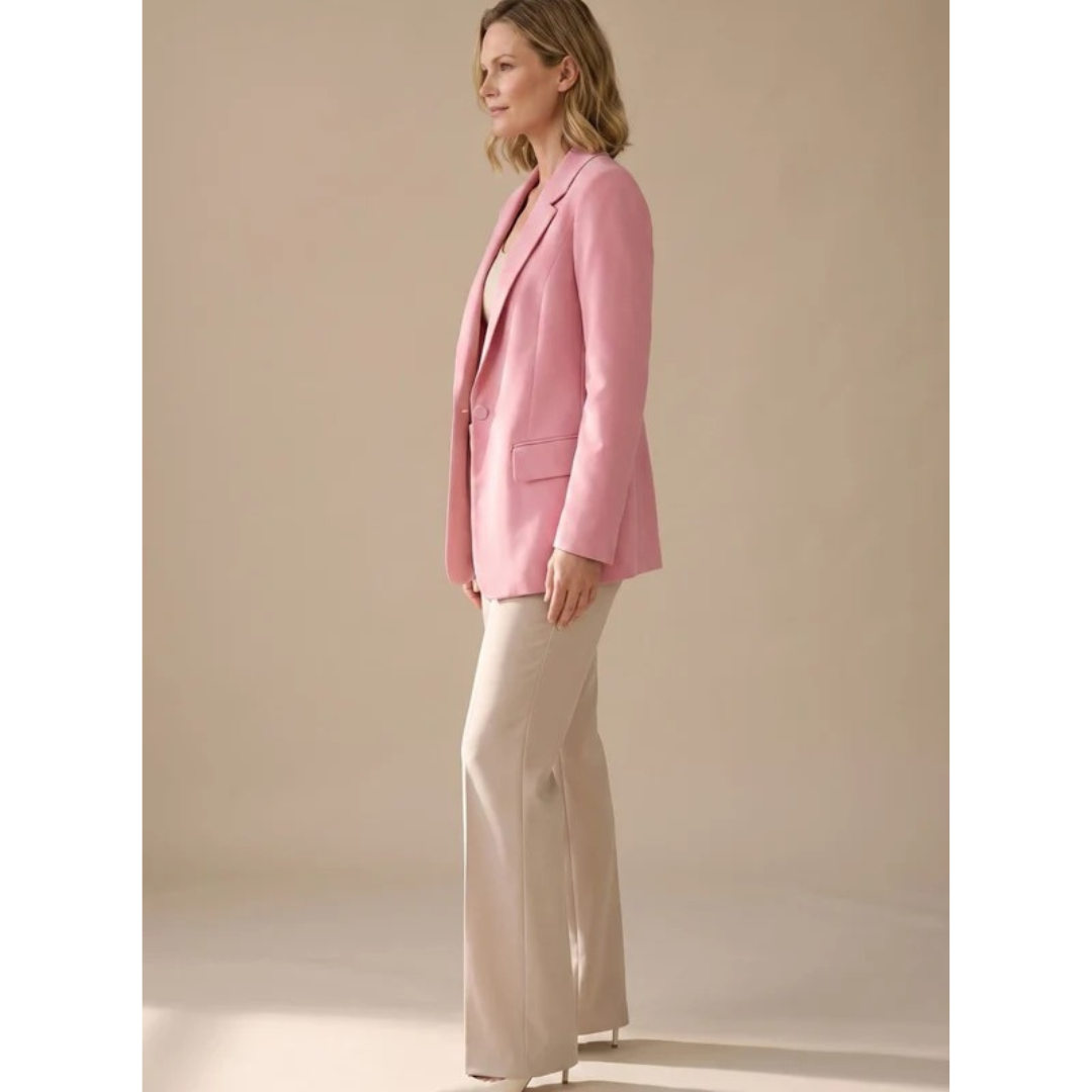 Rosalinde | Damen Hosenanzug mit Blazer und weiter Hose, Revers und Taschen