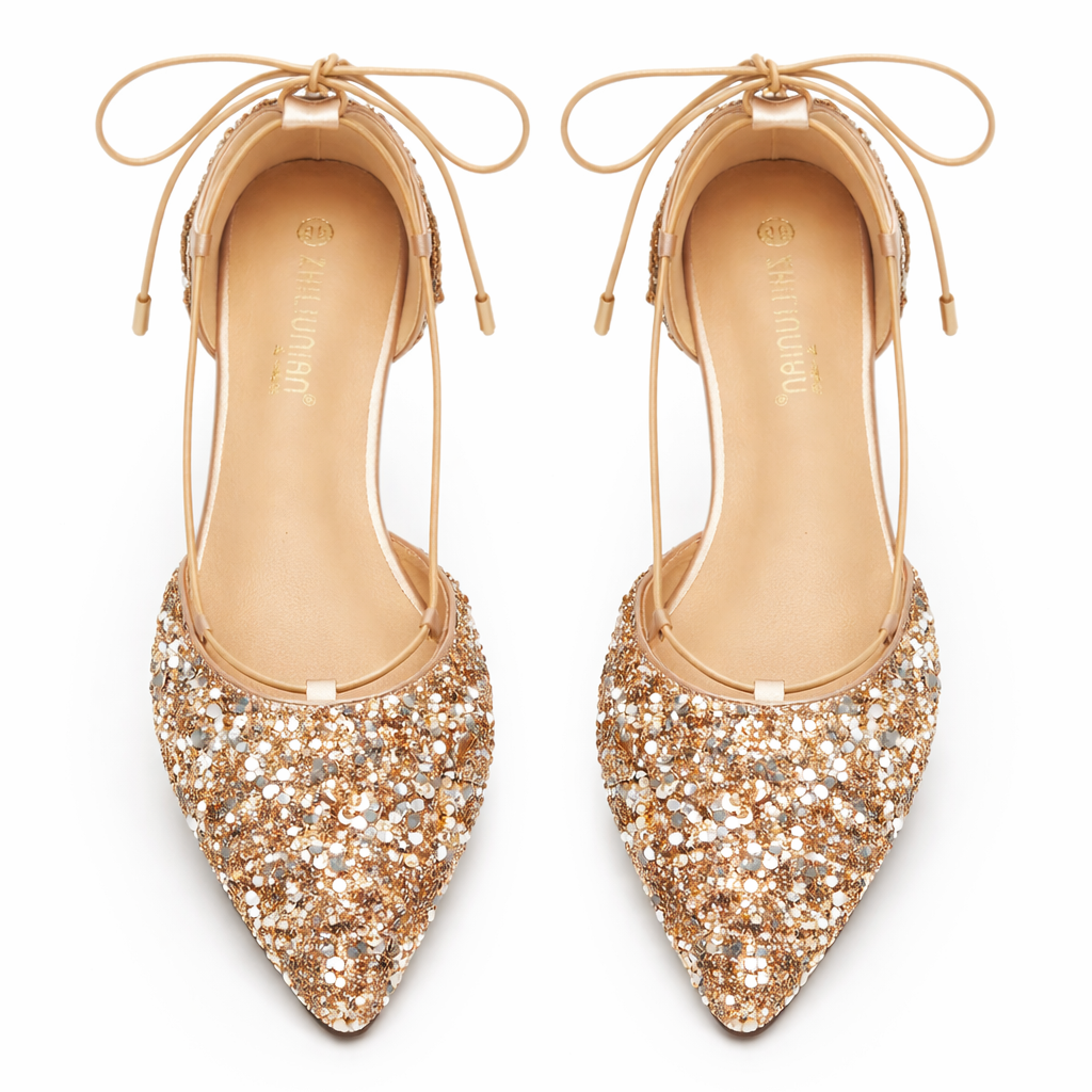 Rosemunde | Damen Glitzer Schnürschuhe Spitz