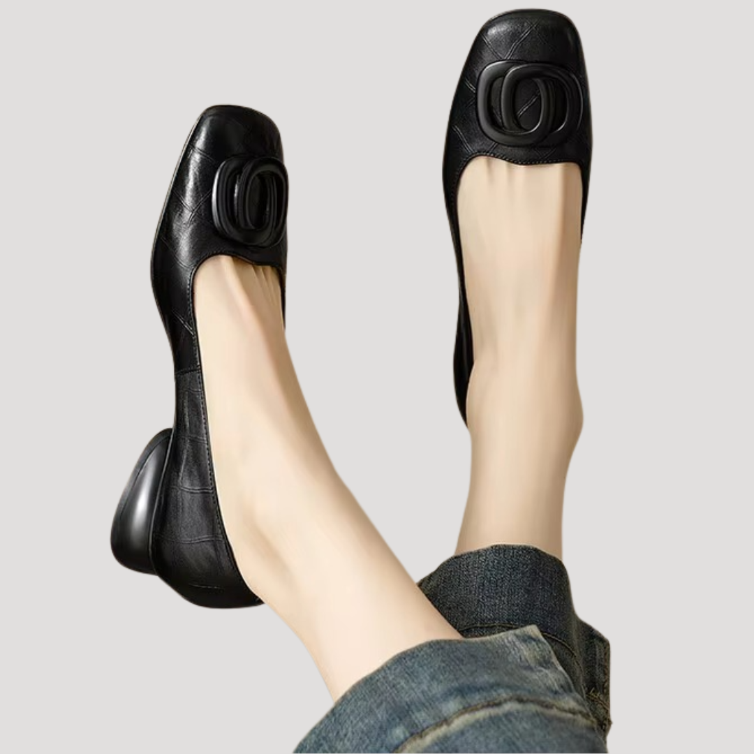 Rosina | Damen Ballerinas Quadratische Spitze Slip-On