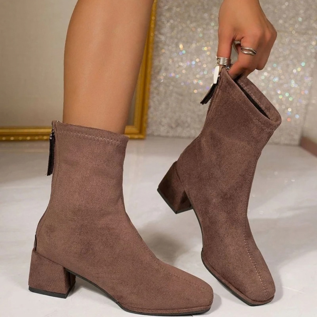 Salome | Damen Orthopädische Stiefeletten mit Reißverschluss und Absatz