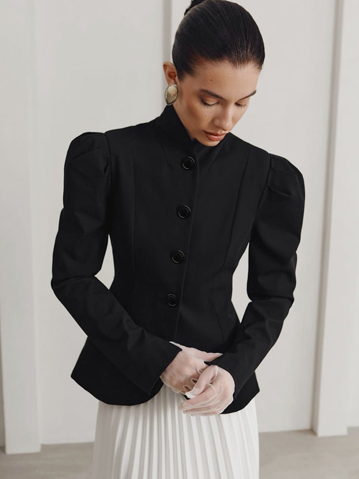 Schwarzer Damen Blazer Tailliert