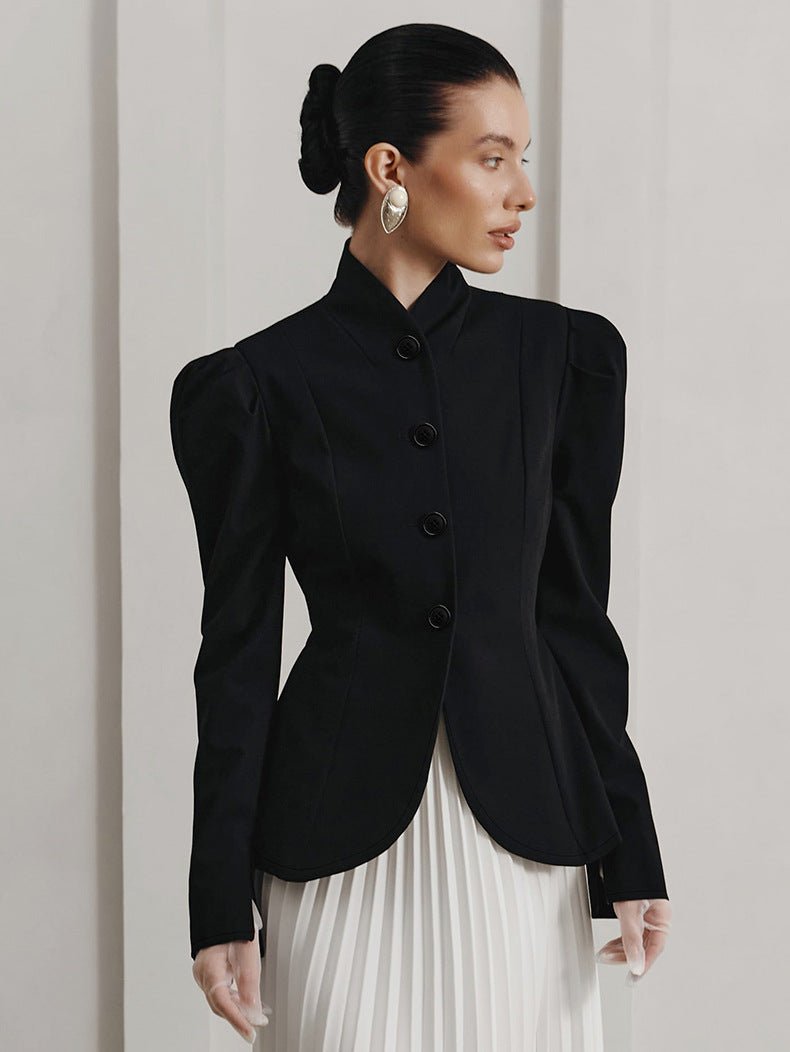 Schwarzer Damen Blazer Tailliert