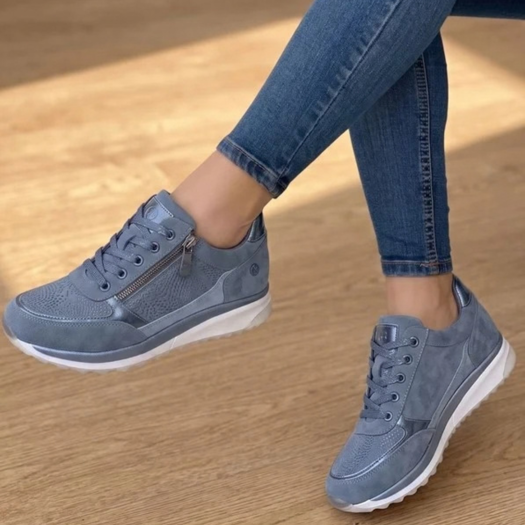 Silvana | Damen Sneaker mit Reißverschluss und Keilabsatz