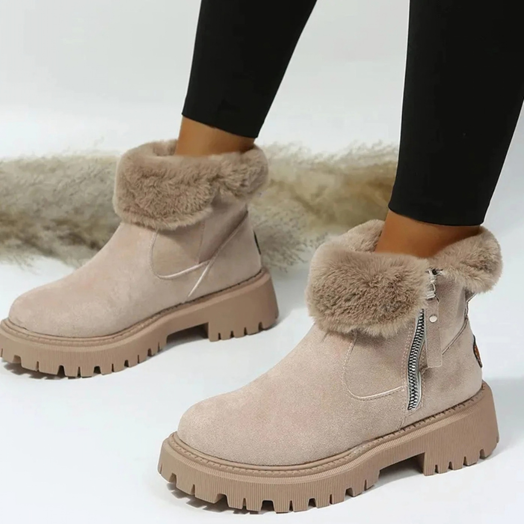 Silvia | Damen Stiefel mit Plateau Sohle und Reißverschluss