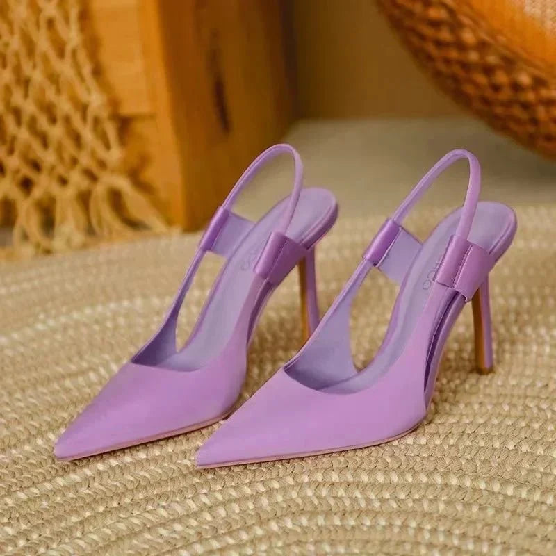 Slingpumps Damen mit Spitze und Absatz