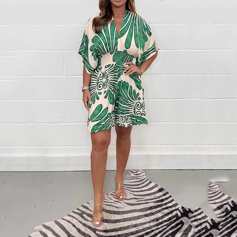 Linoya – Mini Kleid Mit Auffälligem Botanik-Drucken