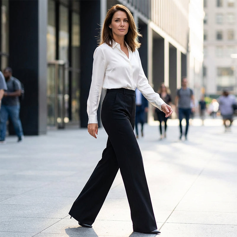 Julia | Damenhose mit hohem Bund und feinem Design