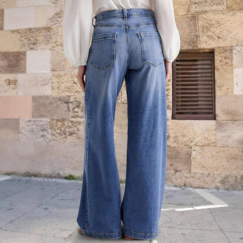 Frida | Weite High-Waist-Jeans im Vintage-Look