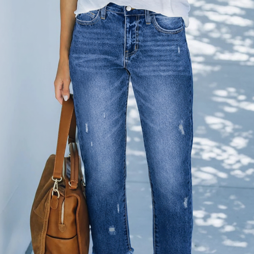 Retro kurze gerade Jeans für Frauen