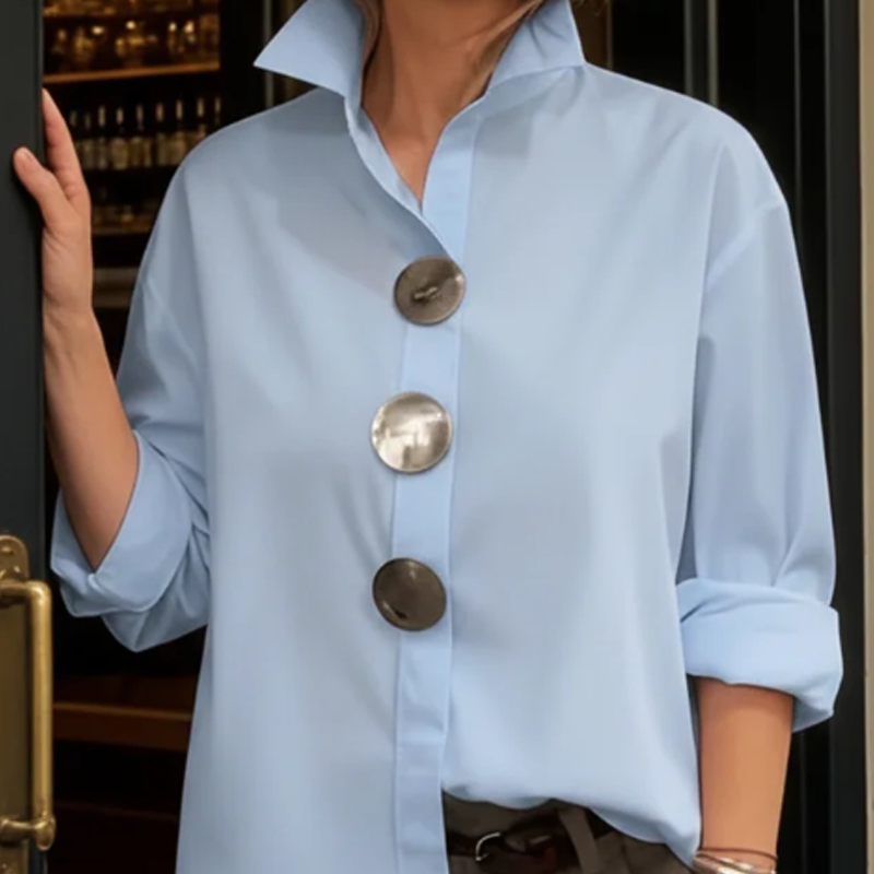 Cvijeta – Übergroß Bluse Mit Großen Metallknöpfen