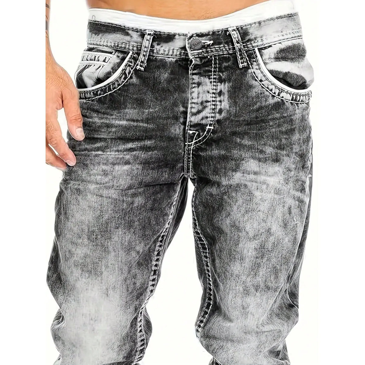 Dario - Gerade geschnittene Jeans in Vintage-Waschung