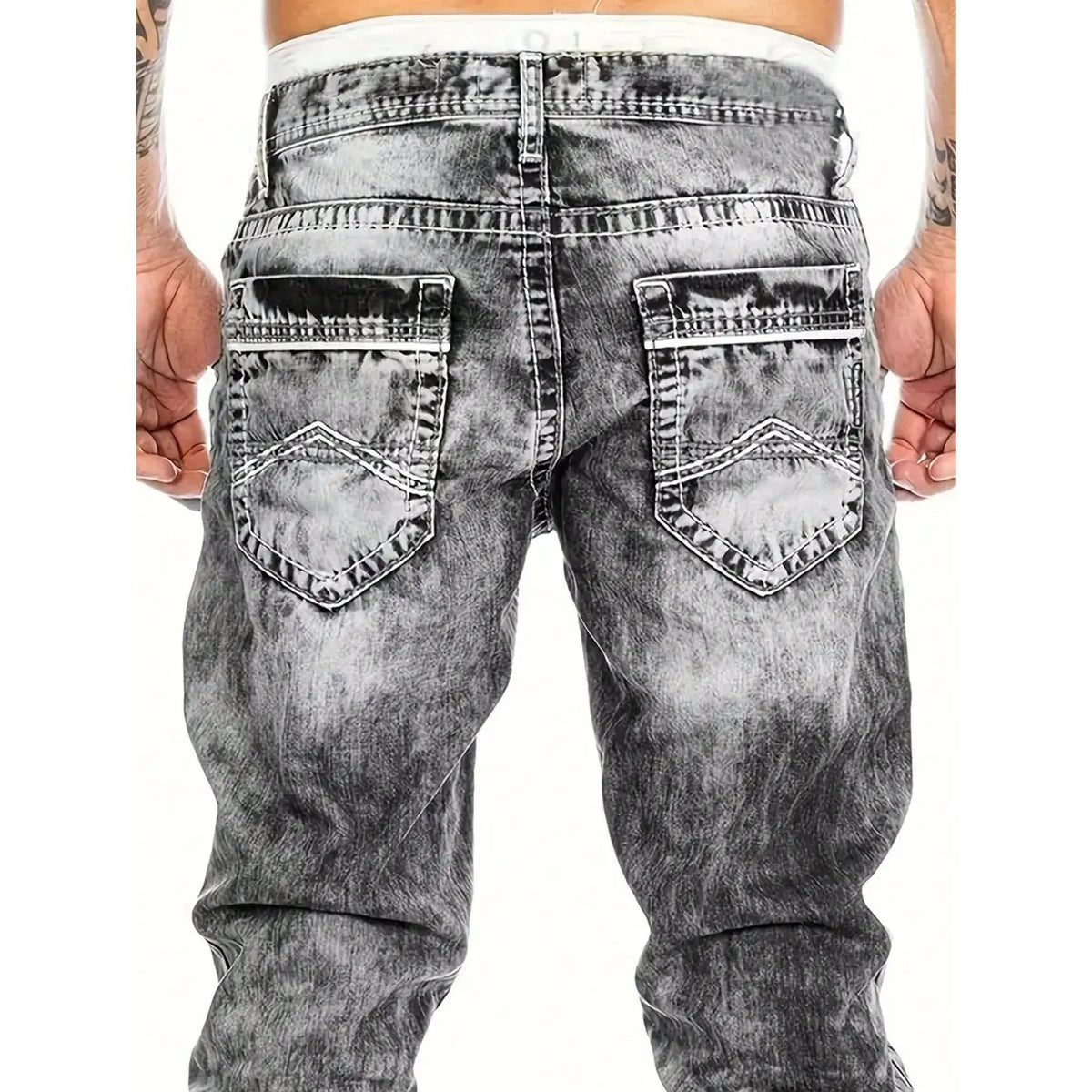 Dario - Gerade geschnittene Jeans in Vintage-Waschung