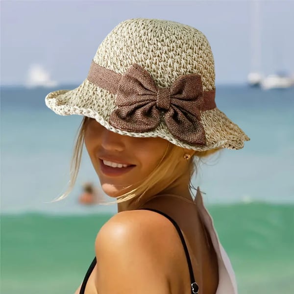Coralie - Handgefertigter Sonnenhut mit Schleife