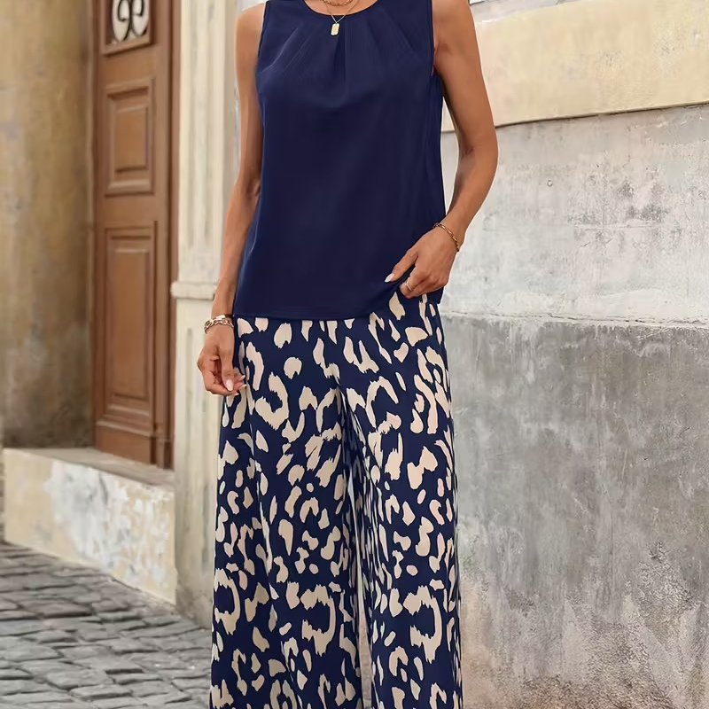 Anemiek – Elegantes Zweiteiliges Set Mit Drucken