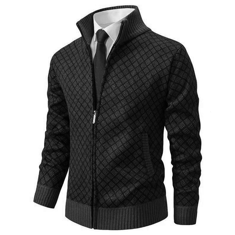 Strickjacke Mit Rautenmuster