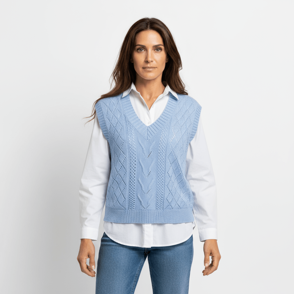 Strickweste Damen V-Ausschnitt