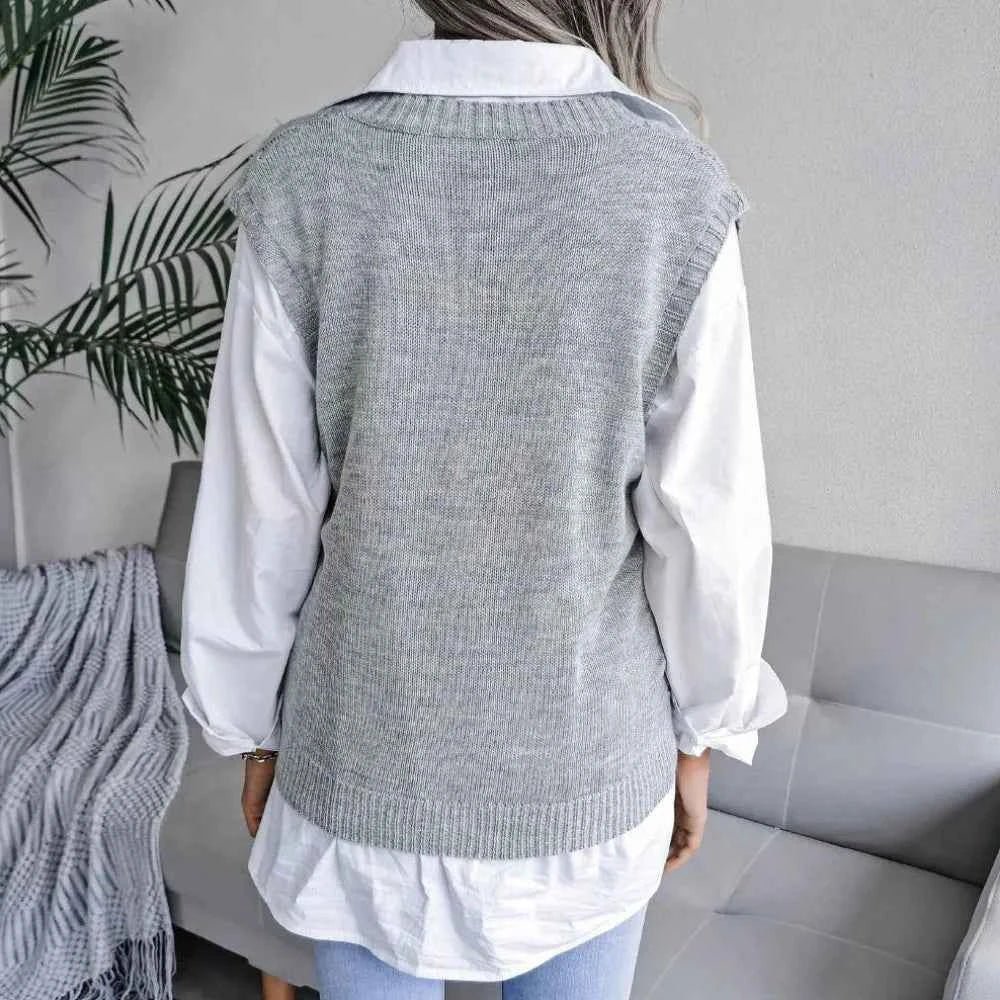 Strickweste Damen V-Ausschnitt