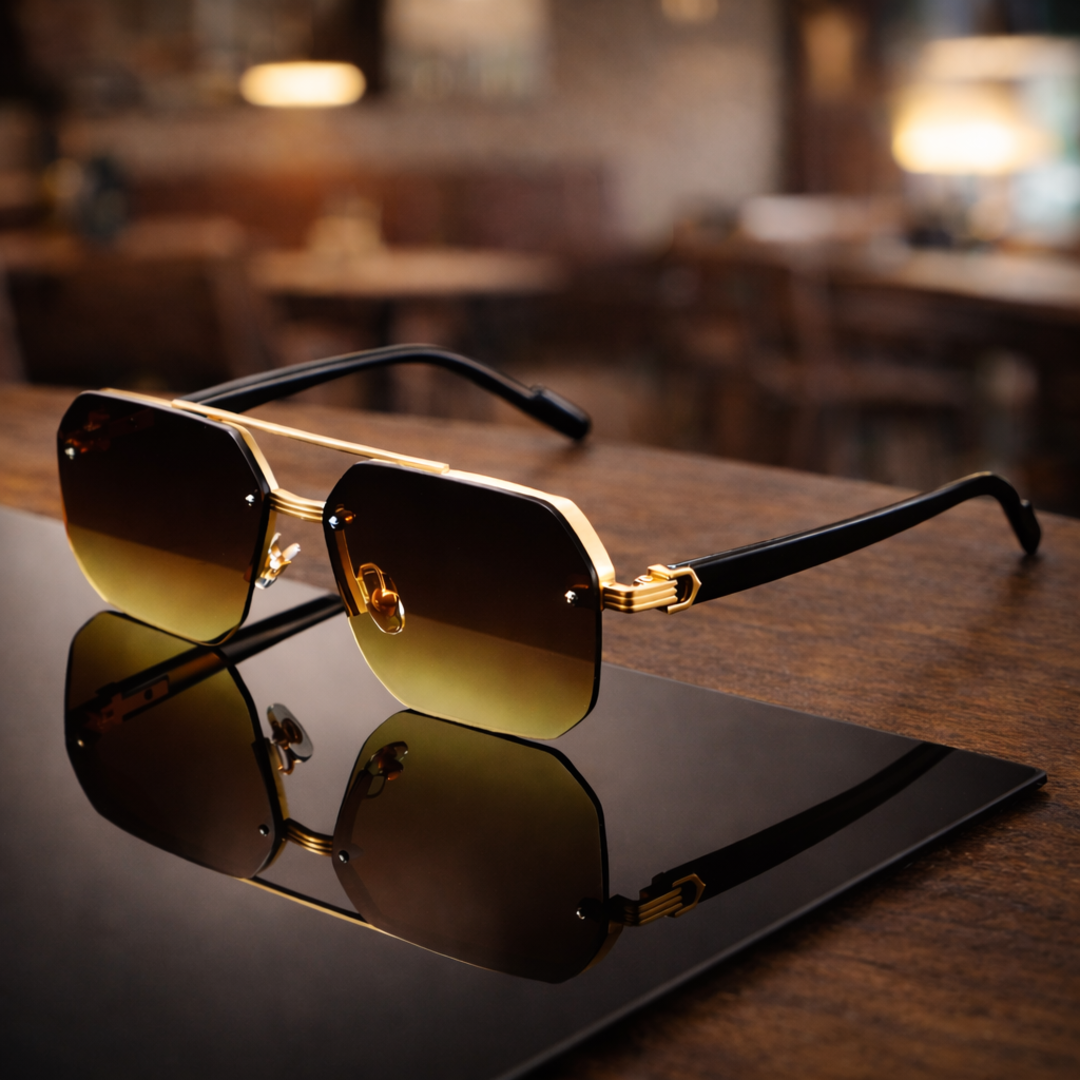 NoirEdge – Klassische Halbrahmen-Sonnenbrille
