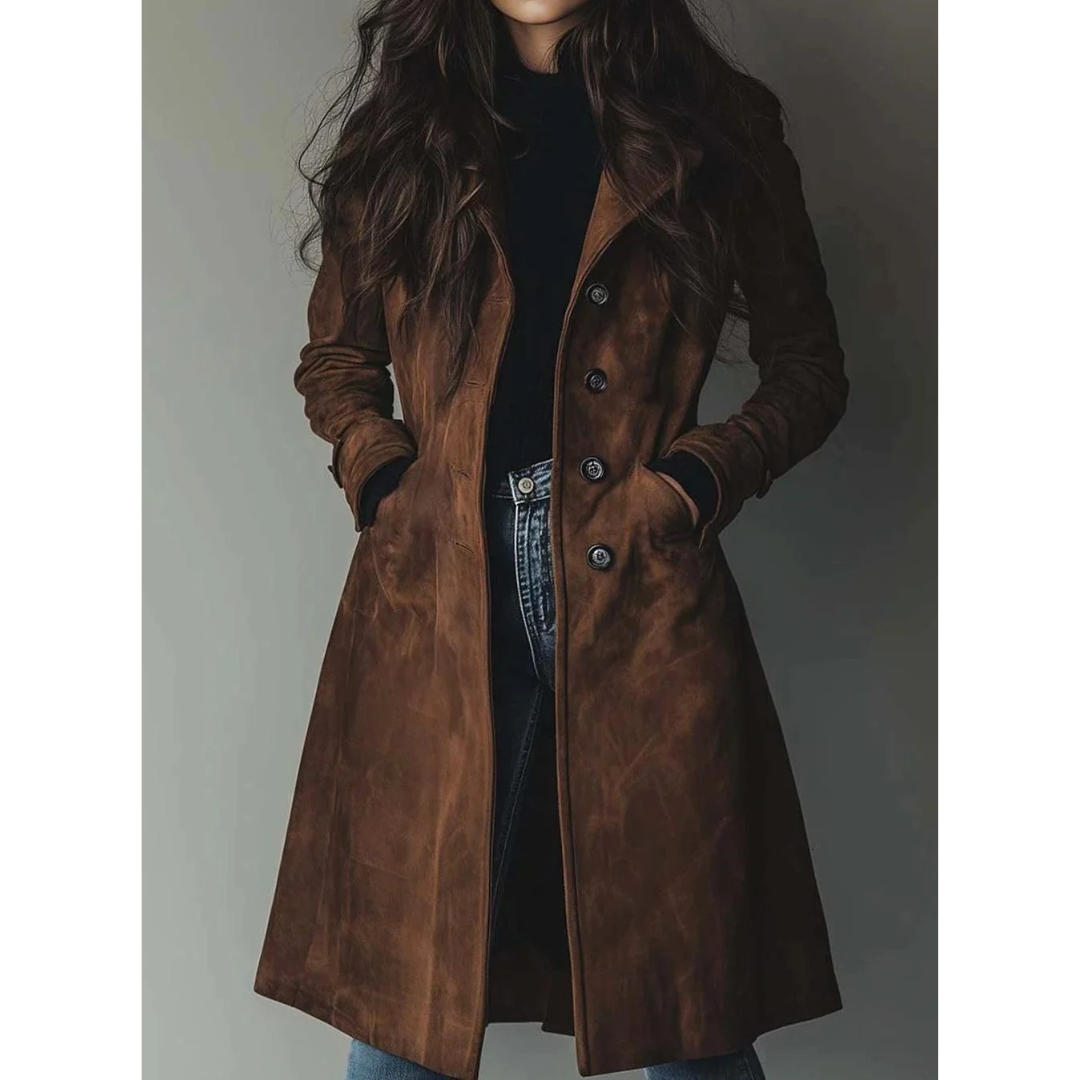 Sybille | Damen Winterjacke Suchen mit Knöpfen und Seitlichen Taschen