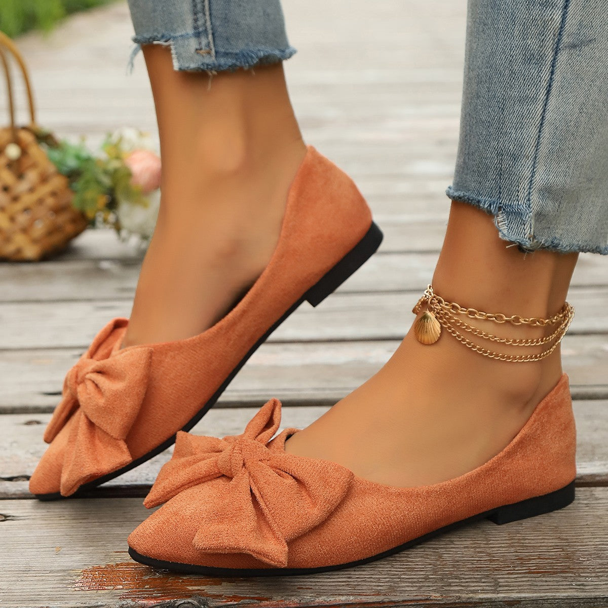 Sylvara | Damen Spitze Ballerinas mit Schleife