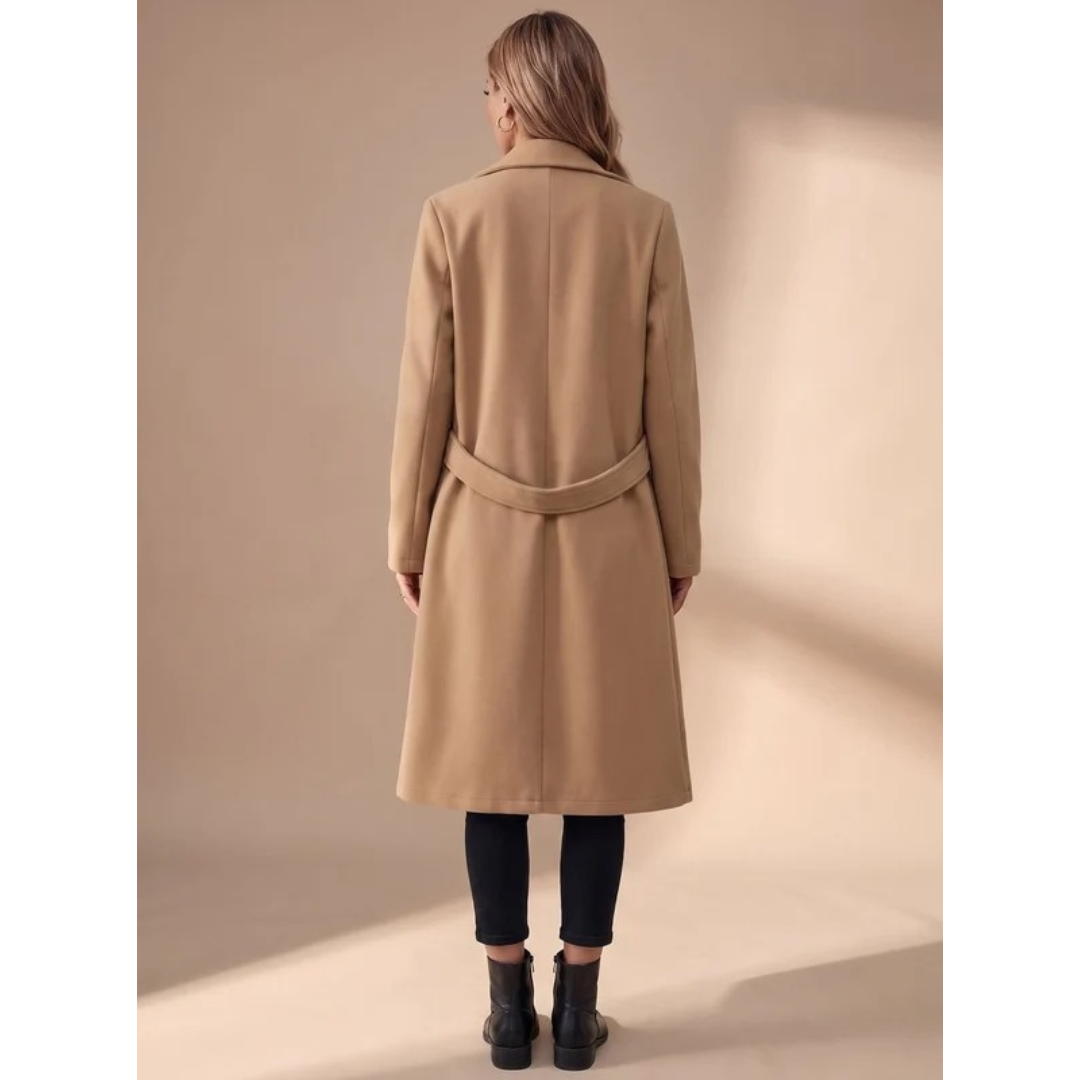 Tasnim | Damen Winterjacke mit Kragen und Taillengürtel