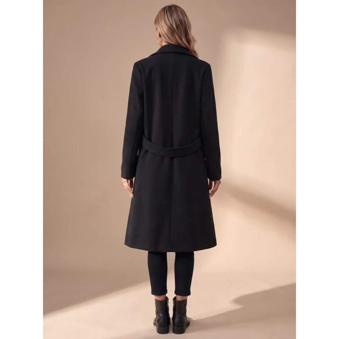Tasnim | Damen Winterjacke mit Kragen und Taillengürtel