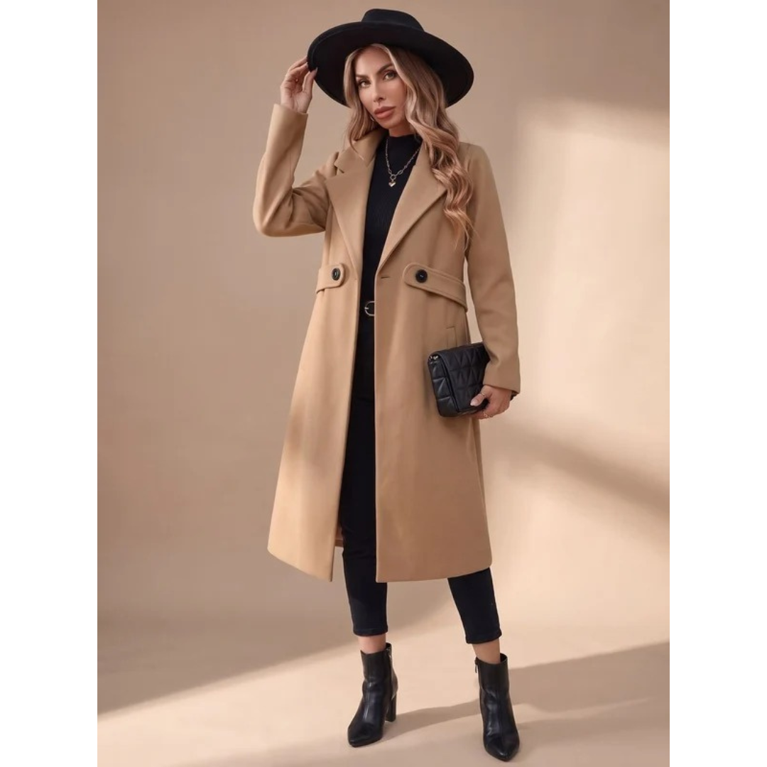 Tasnim | Damen Winterjacke mit Kragen und Taillengürtel