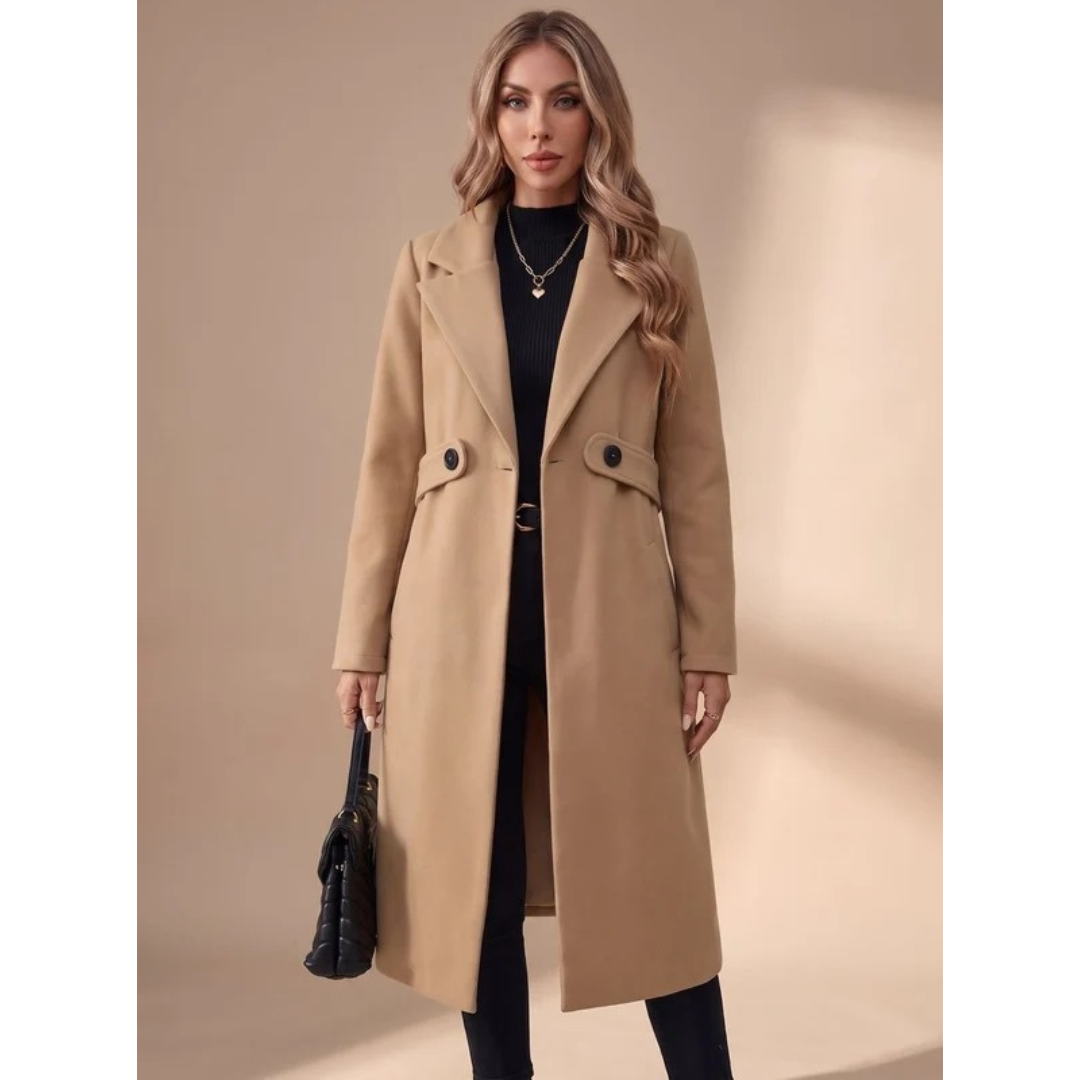 Tasnim | Damen Winterjacke mit Kragen und Taillengürtel