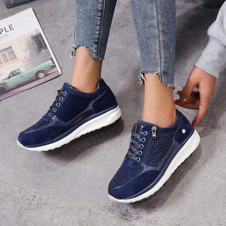 Tatjana | Damen Plateau Sneaker mit Schnürung