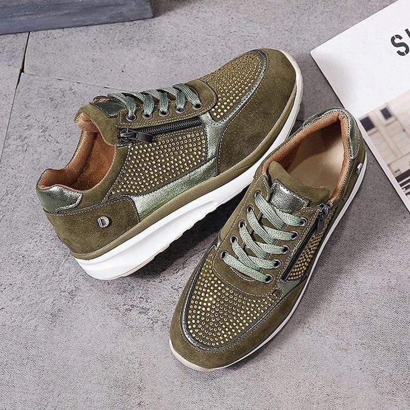 Tatjana | Damen Plateau Sneaker mit Schnürung
