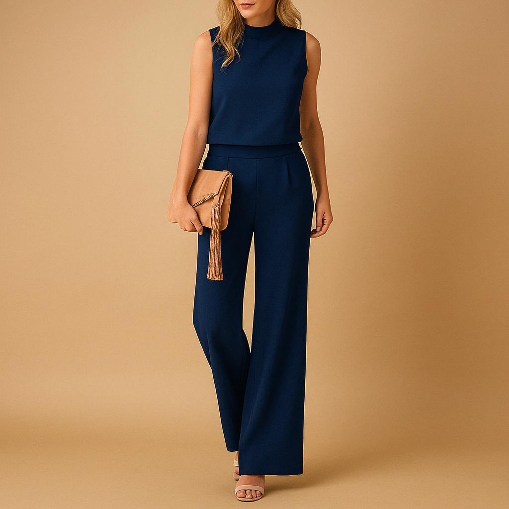 Thekla | Damen Ärmelloser Weites Bein Jumpsuit