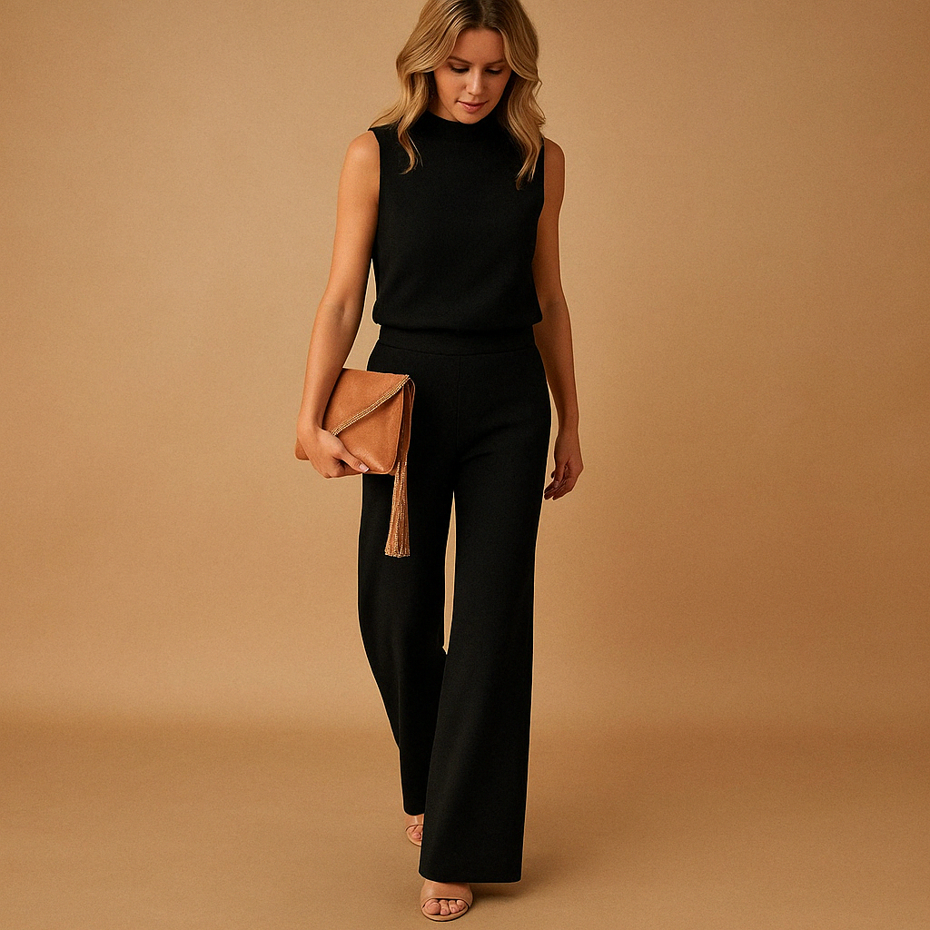 Thekla | Damen Ärmelloser Weites Bein Jumpsuit