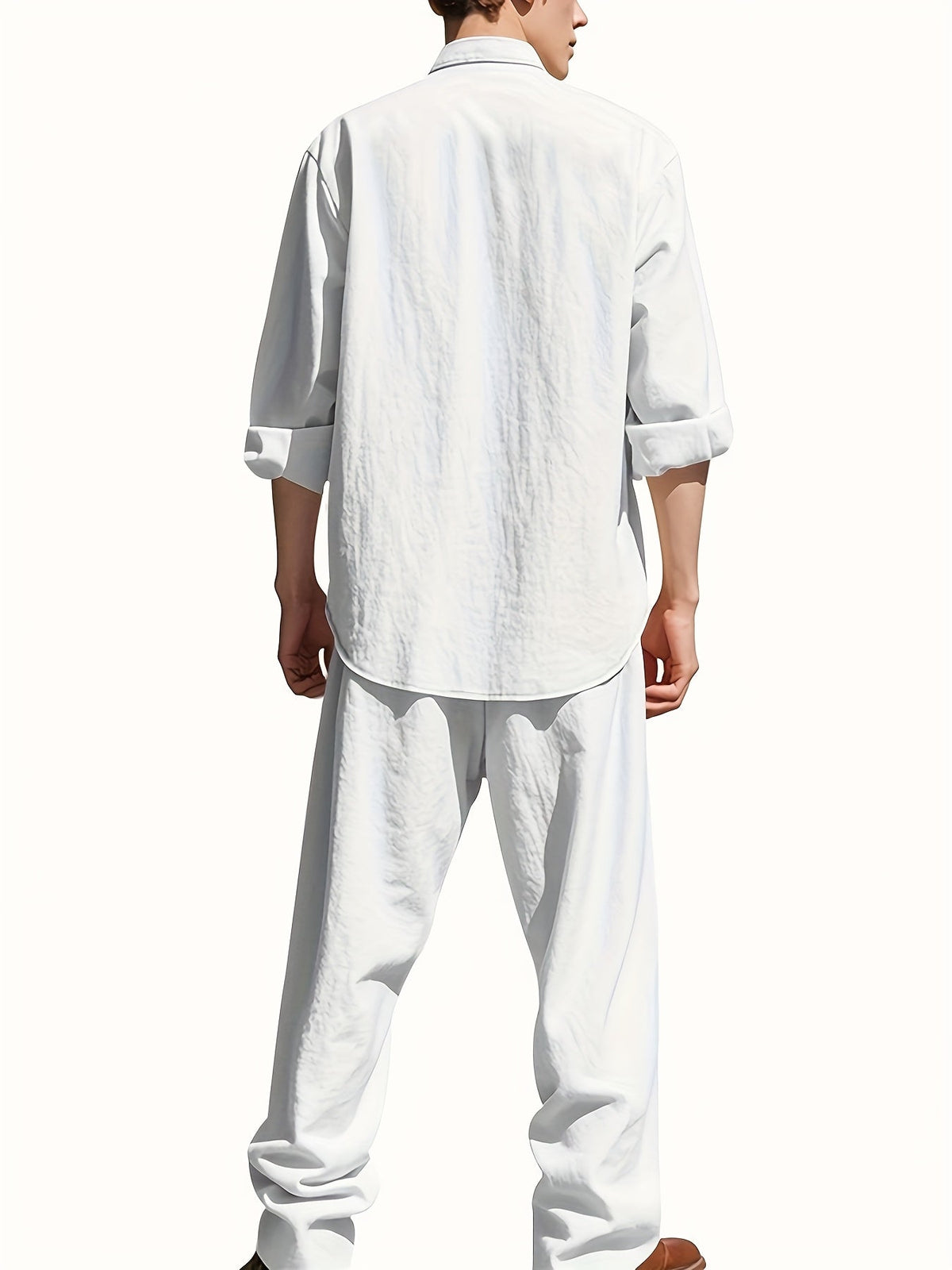 Theron | Herren Stehkragen Zweiteiler Hemd und Hose Set