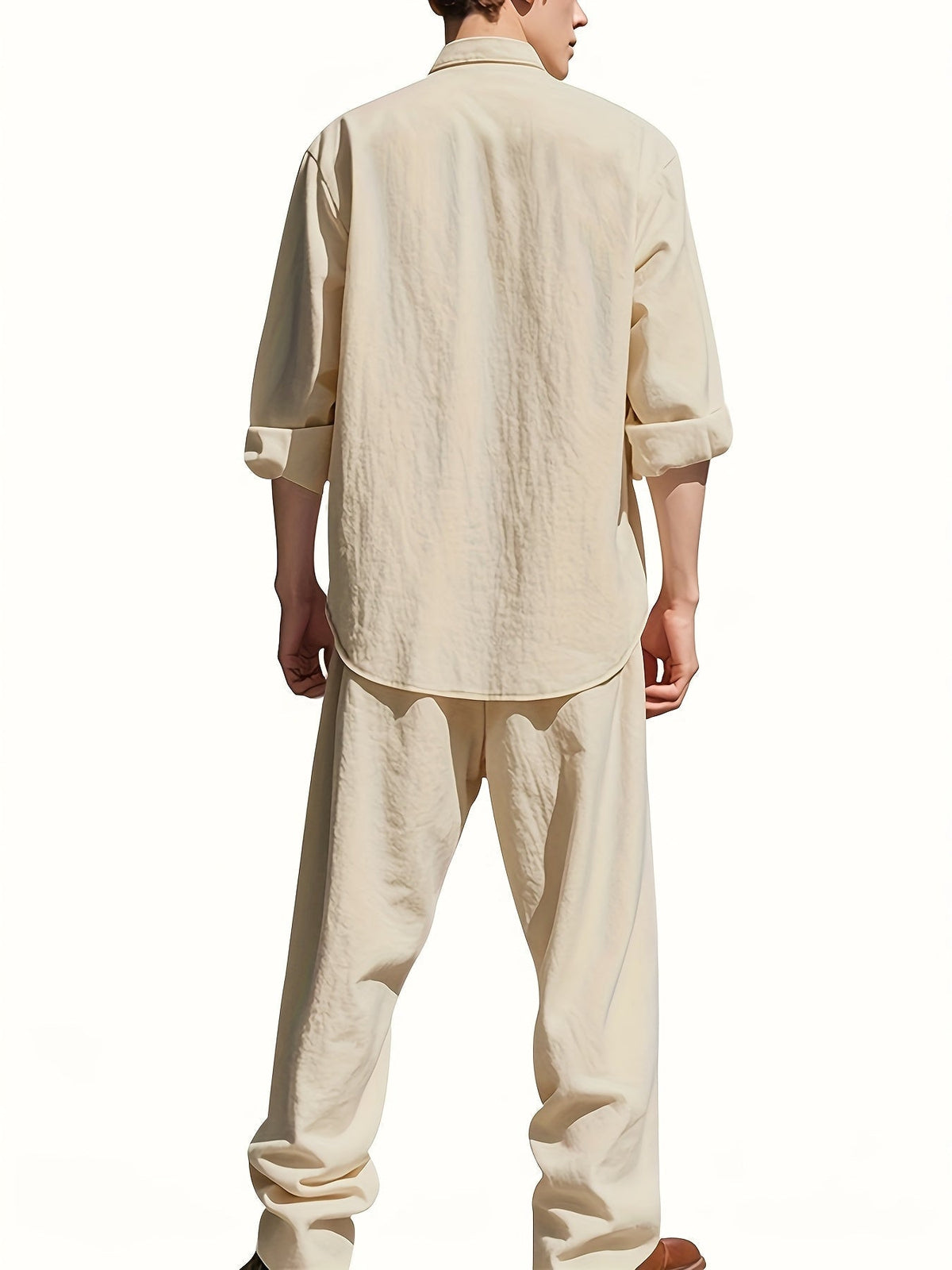 Theron | Herren Stehkragen Zweiteiler Hemd und Hose Set