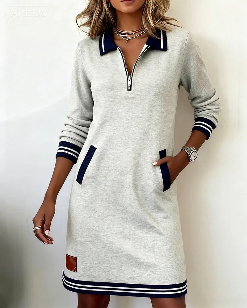 Thessalonica | Damen Kleid mit Reißverschluss und Taschen