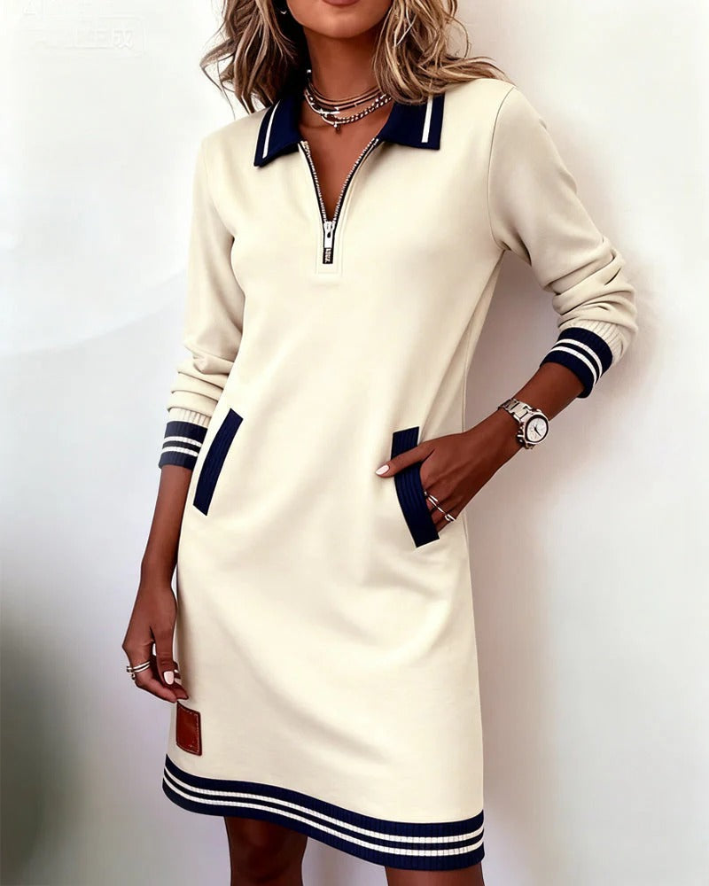 Thessalonica | Damen Kleid mit Reißverschluss und Taschen