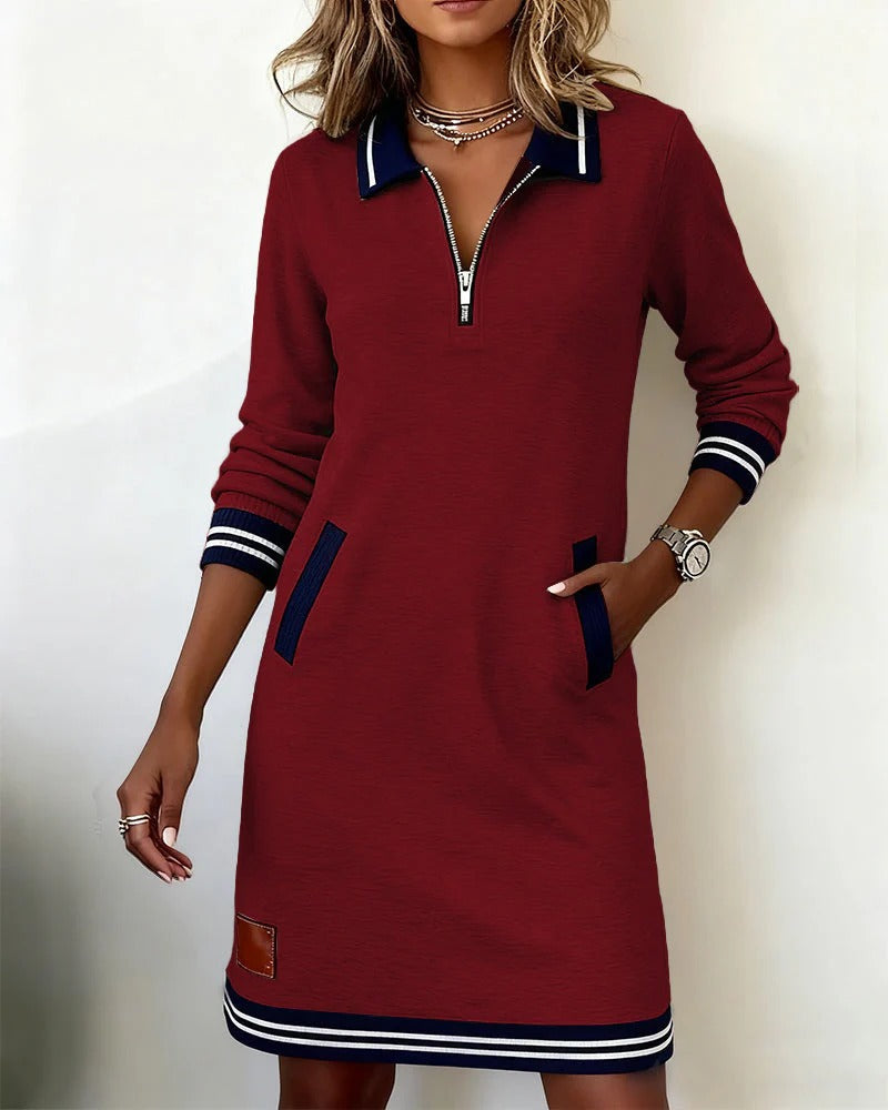 Thessalonica | Damen Kleid mit Reißverschluss und Taschen
